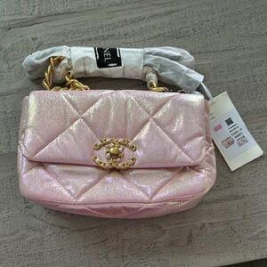 Pink Quilted Shoulder Bag